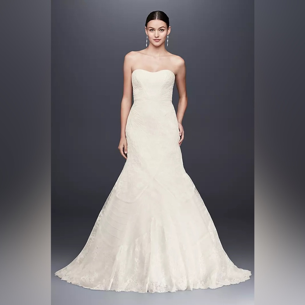 Truly Zac Posen Geometric Art Deco Wedding Gown Dress Size 10 Shades of Ivory